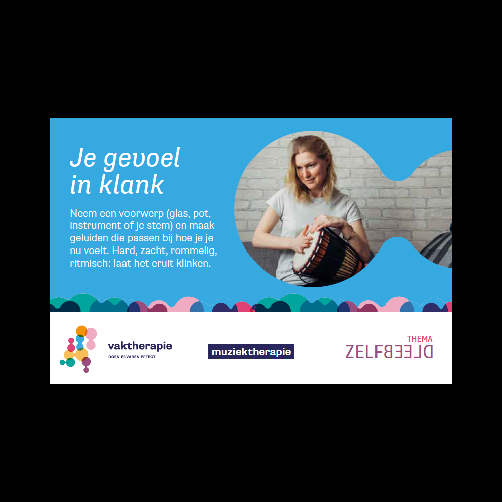 Kaart Week van de Vaktherapie 2025, thema Zelfbeeld, Muziektherapie