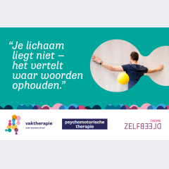 Kaart Week van de Vaktherapie 2025, thema Zelfbeeld, Psychomotorische Therapie