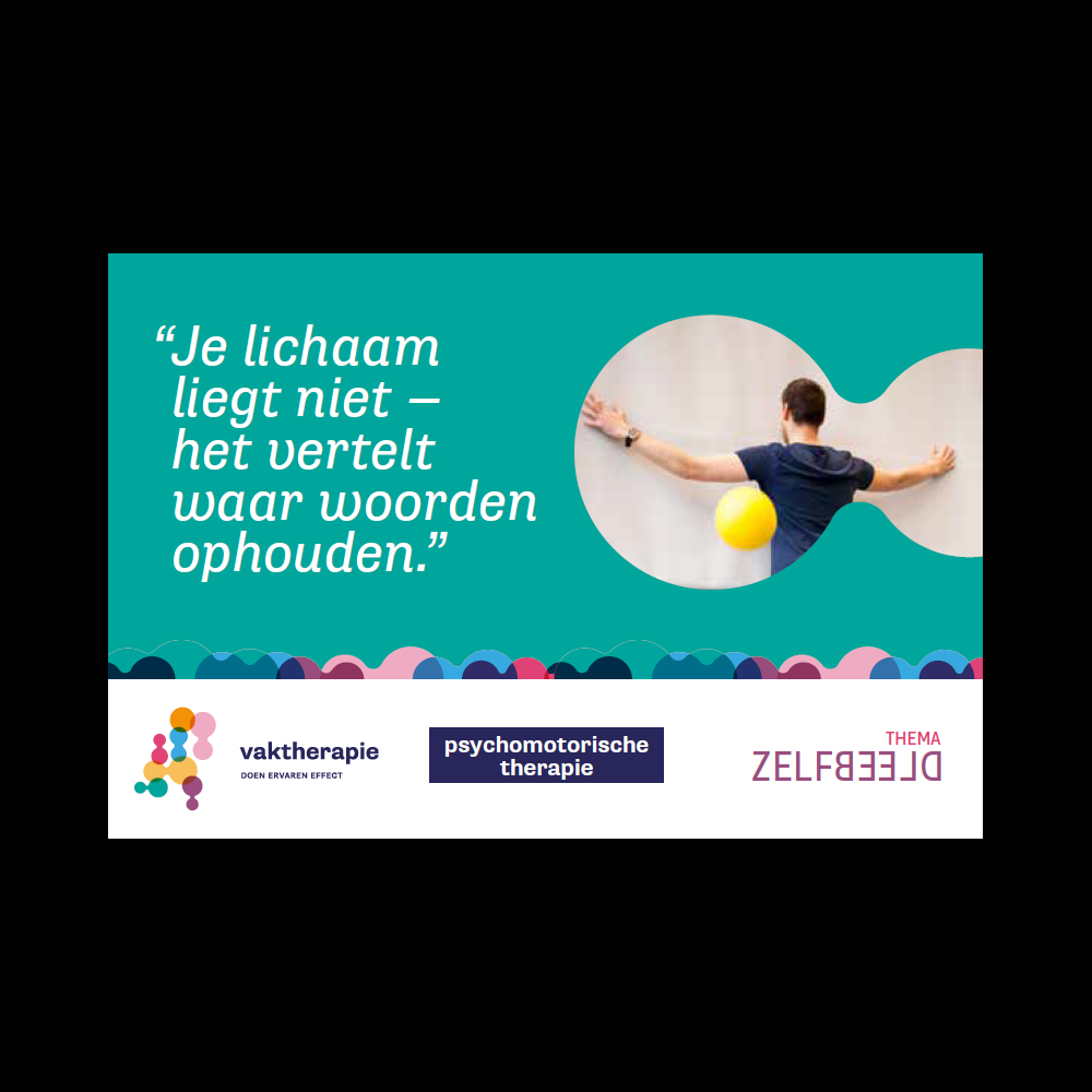 Kaart Week van de Vaktherapie 2025, thema Zelfbeeld, Psychomotorische Therapie