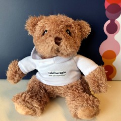 Teddybeer met de tekst Vaktherapie Doen Ervaren Effect