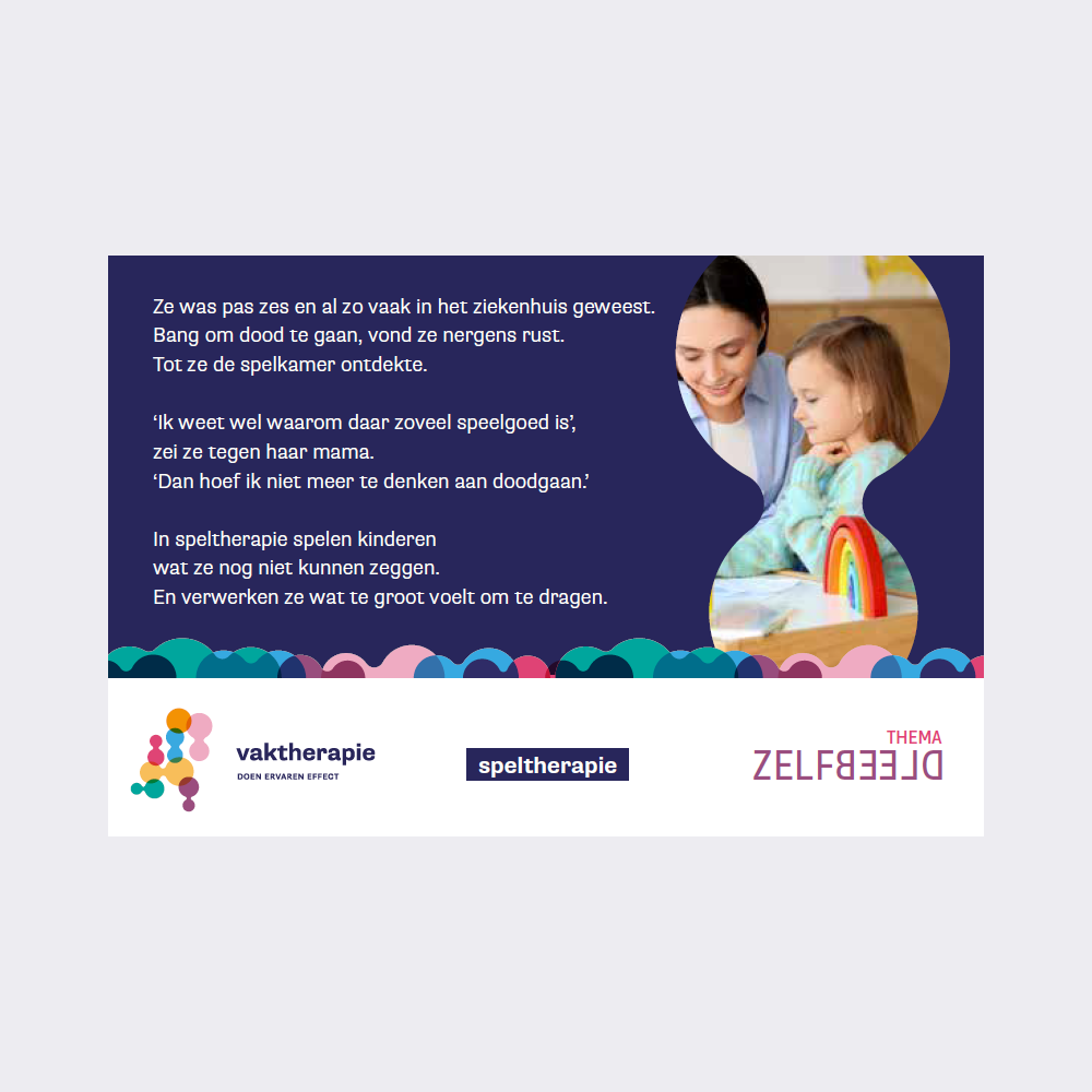 Kaart Week van de Vaktherapie 2025, thema Zelfbeeld, Speltherapie
