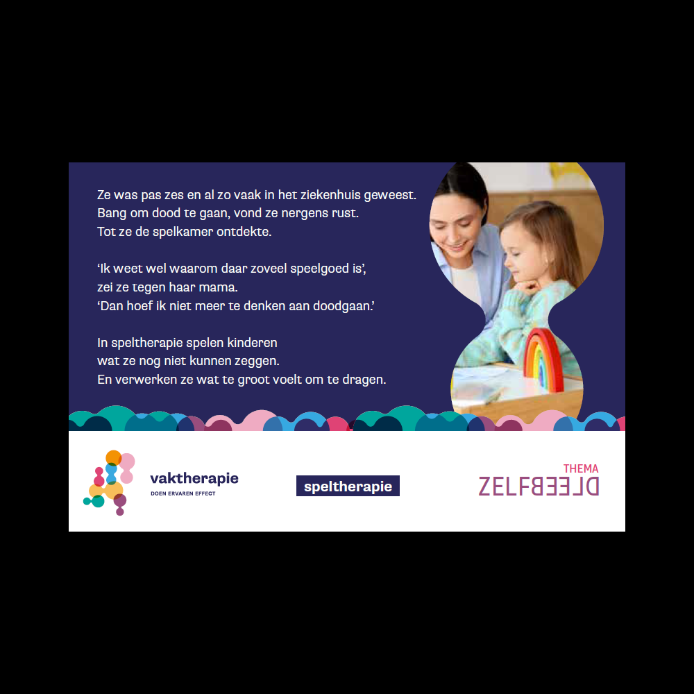 Kaart Week van de Vaktherapie 2025, thema Zelfbeeld, Speltherapie