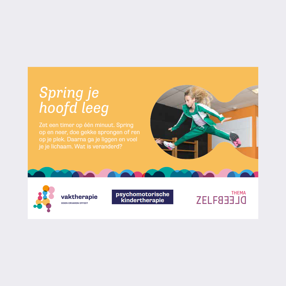 Kaart Week van de Vaktherapie 2025, thema Zelfbeeld, Psychomotorische Kindertherapie